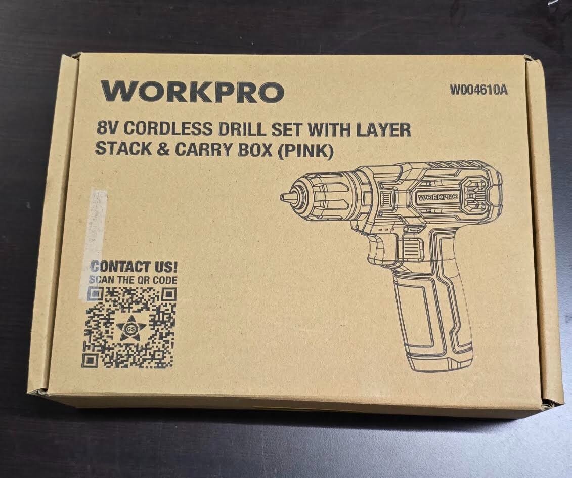 WORKPRO 8V Cordless Power Drill Set Drill Driver 2.0Ah Electric Screwdriver Kits
