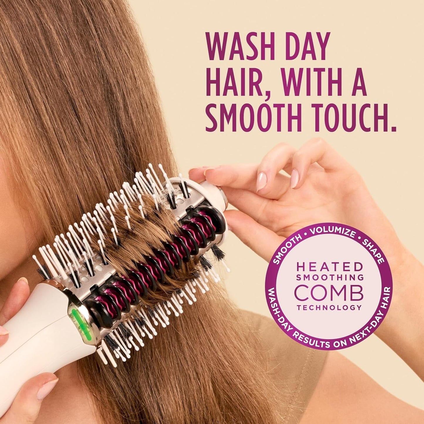 Shark HT212 SmoothStyle Heated Comb + Blow Dryer Brush with Heat Resistant Bag