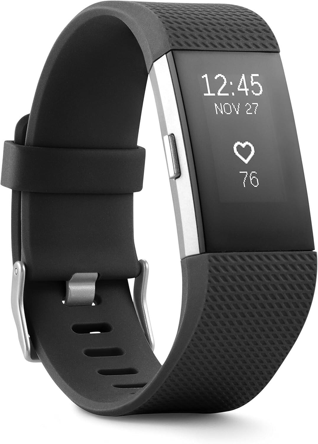 Fitbit Charge 2 Heart Rate Fitness Wristband Black Small Fb407sbks