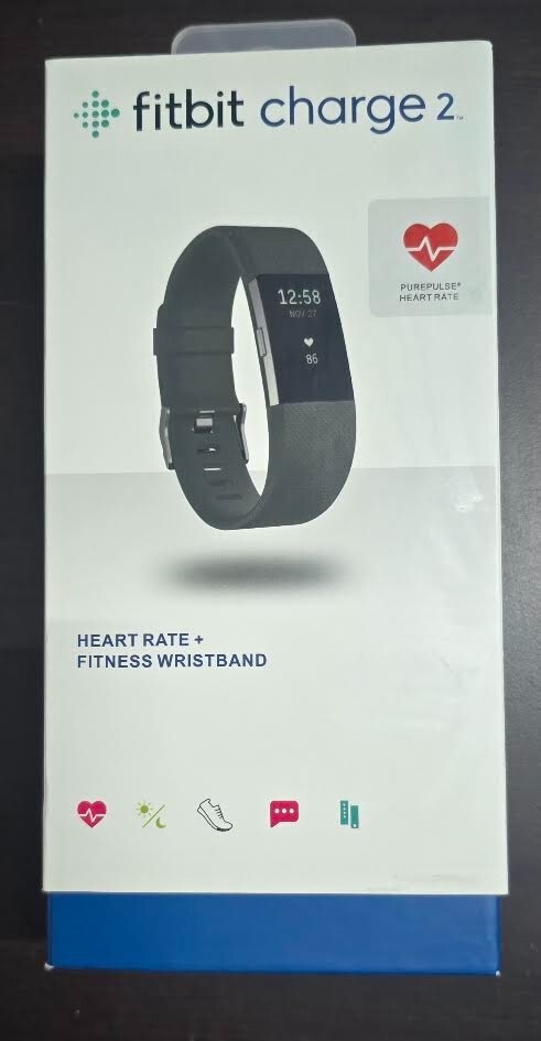 Fitbit Charge 2 Heart Rate Fitness Wristband Black Small Fb407sbks