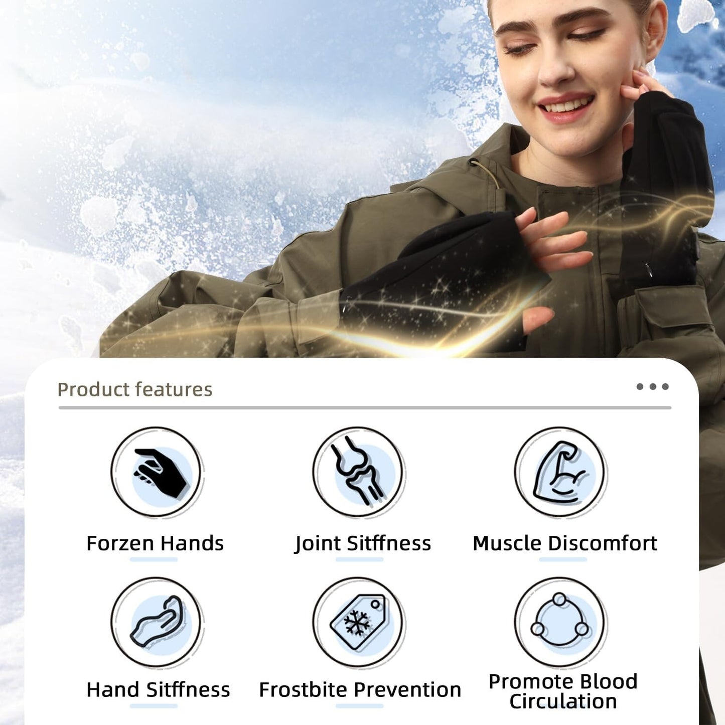 Rechargeable Heated Gloves for Women Men, Full & Half Finger Electric Gloves ...