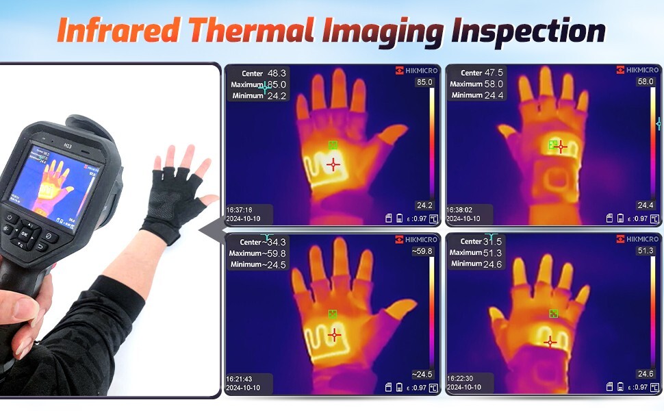 Rechargeable Heated Gloves for Women Men, Full & Half Finger Electric Gloves ...