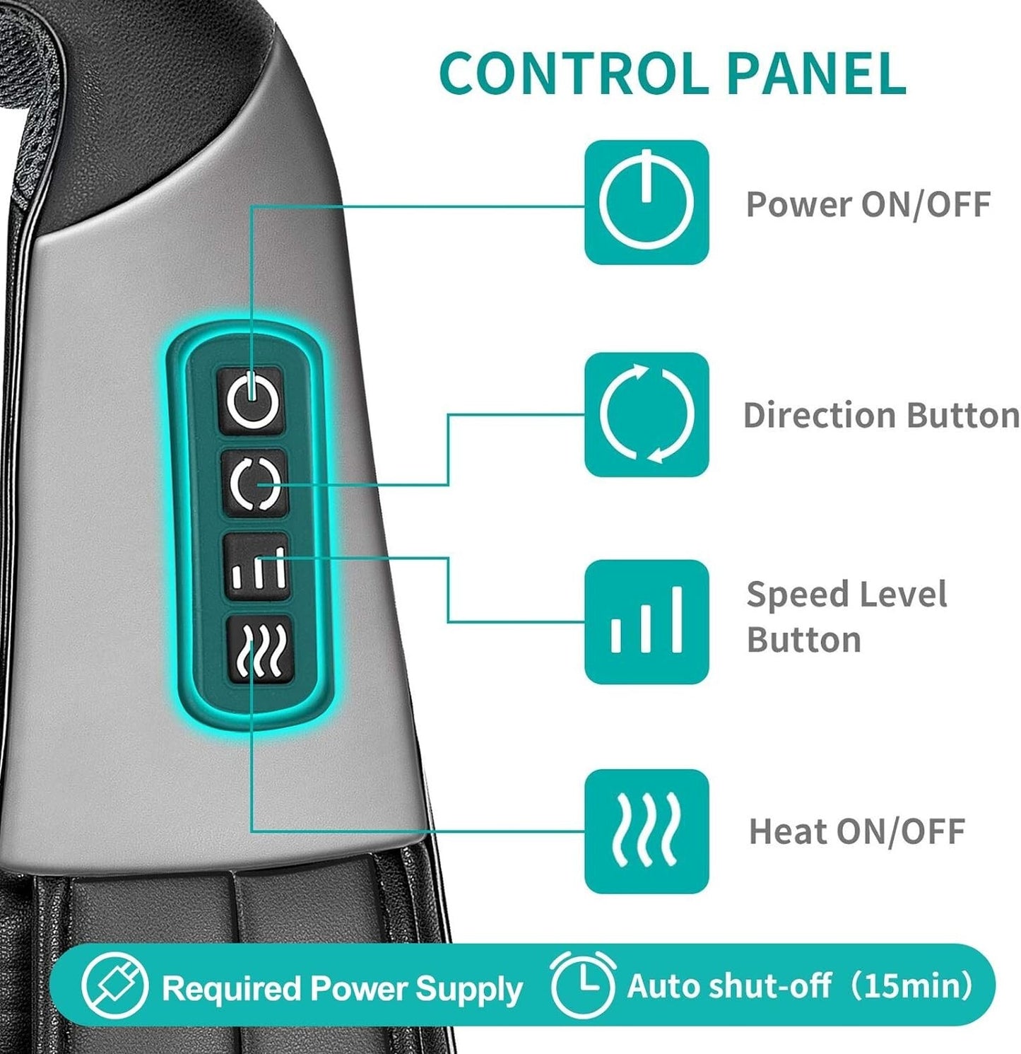 Shiatsu Neck and Back Massager with Soothing Heat, Nekteck Electric Deep Tissue