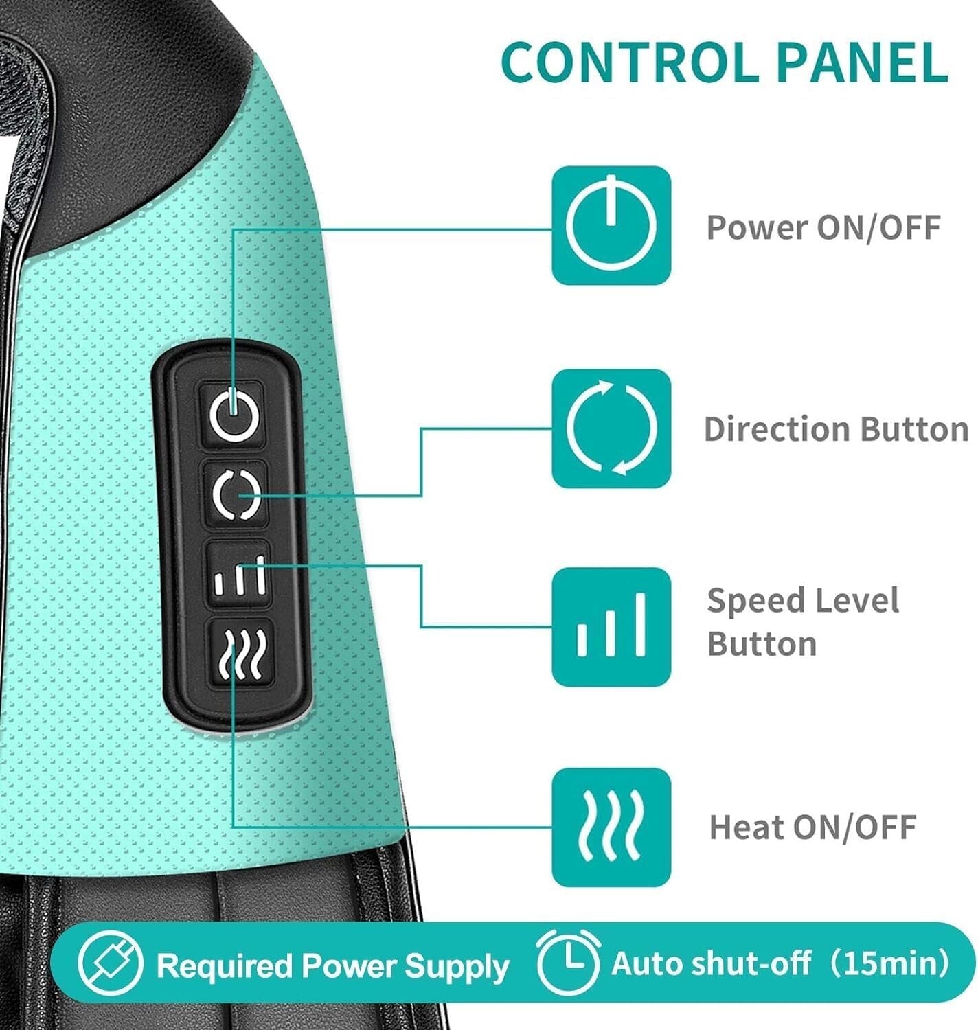 Nekteck Shiatsu Neck and Back Massager with Soothing Heat, Electric Deep Tissue