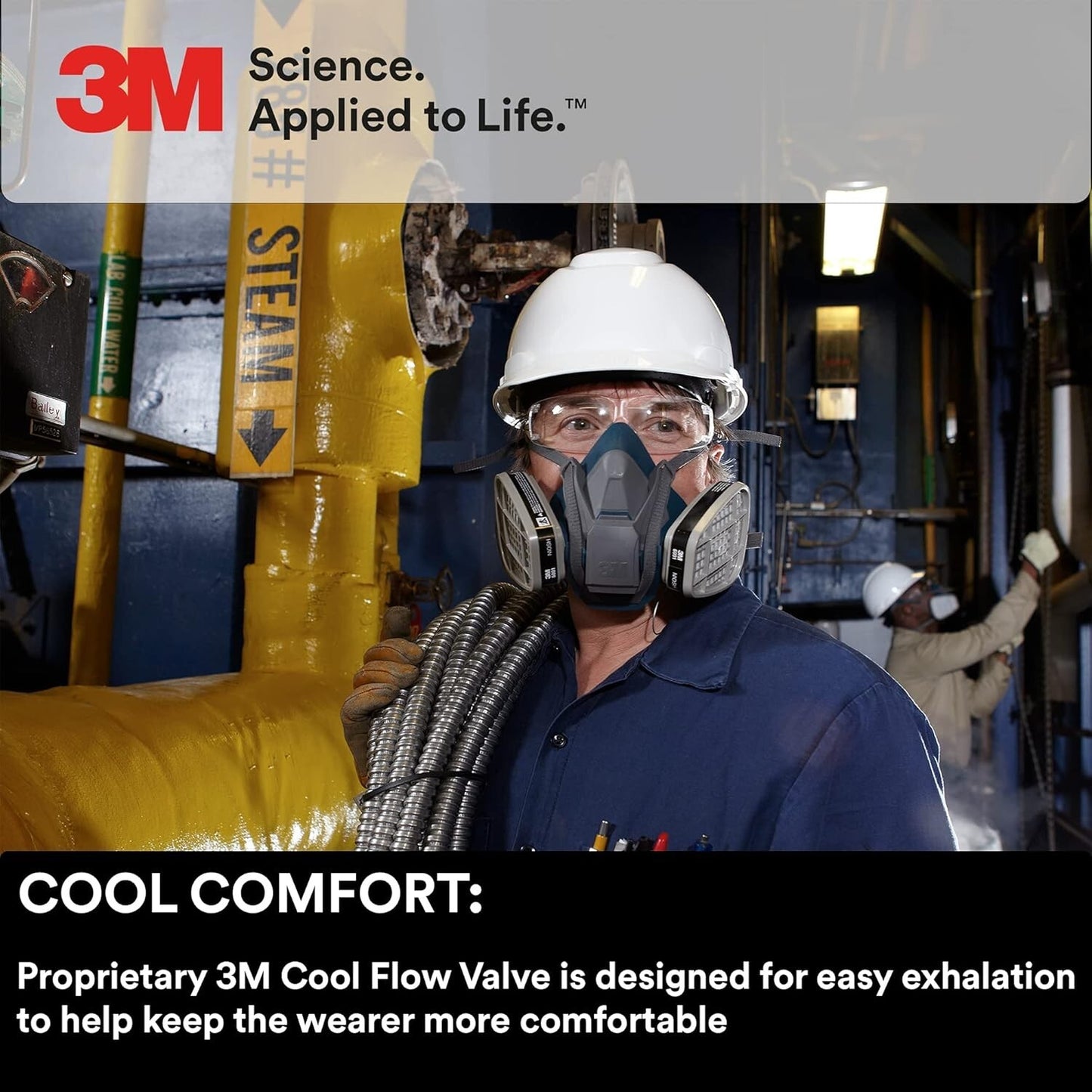 3M Rugged Comfort Quick Latch Half Facepiece Reusable Respirator 6502QL,...
