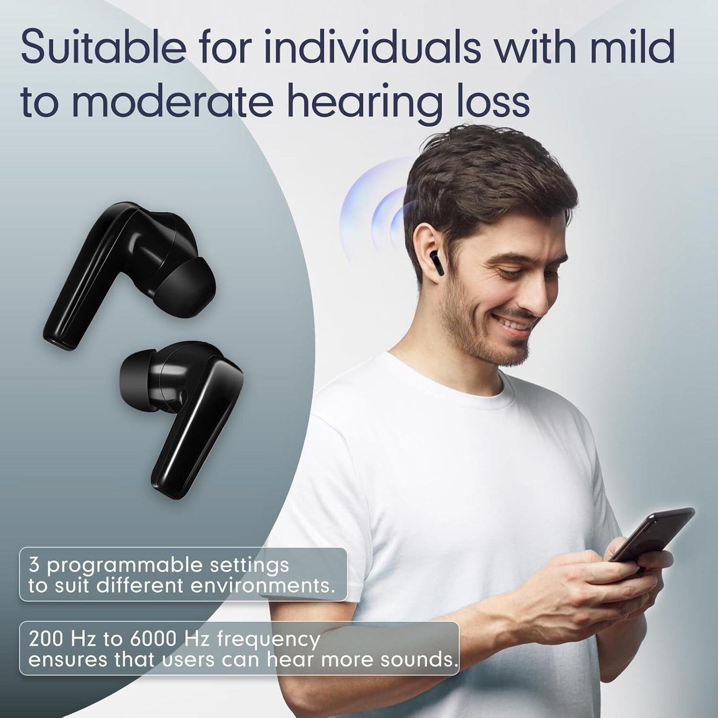 Hearing Aids for Seniors, 64-Channel WDRC Hearing Aid Rechargeable with Noise Ca
