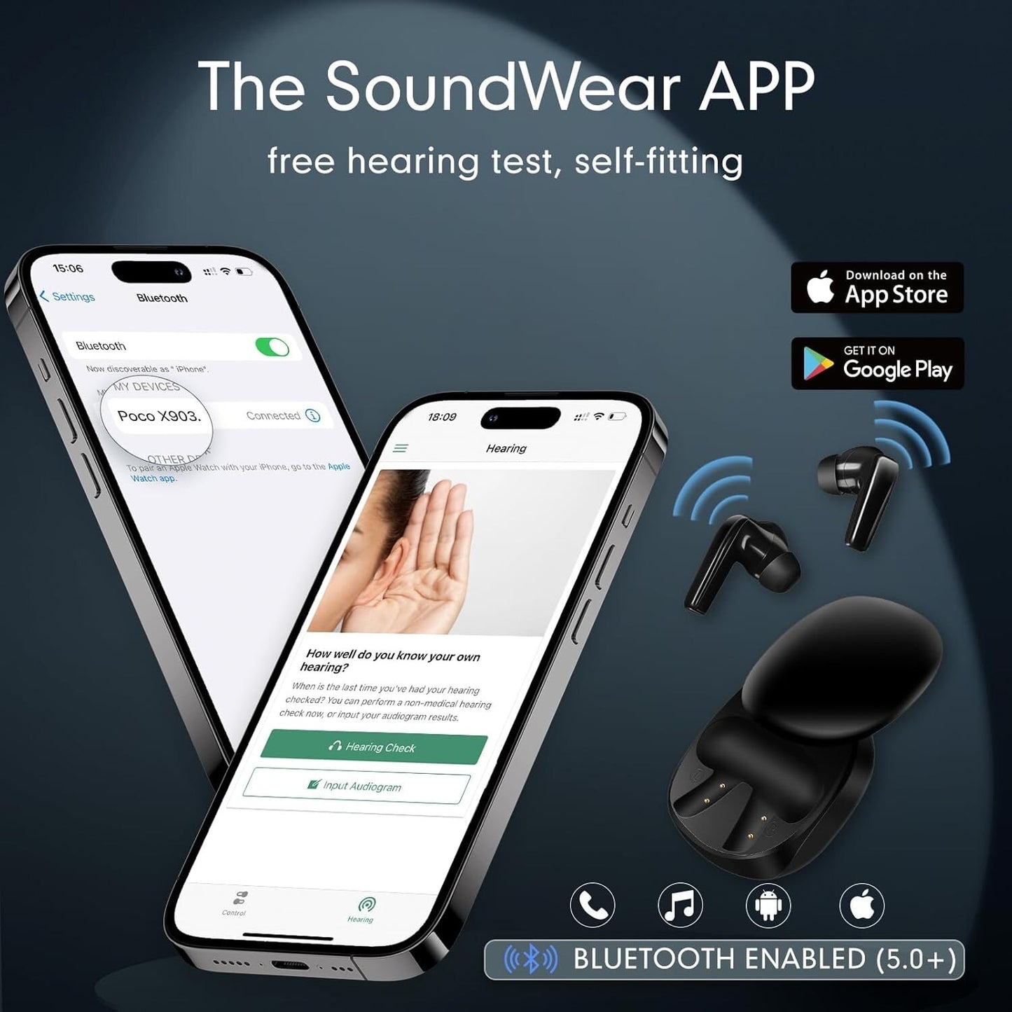 Hearing Aids for Seniors, 64-Channel WDRC Hearing Aid Rechargeable with Noise Ca