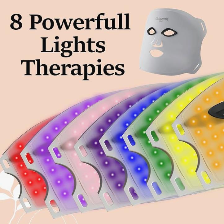 Skincare Club Light Therapy Face Mask, Led Mask with 8 Light for Skincare