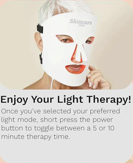 Skincare Club Light Therapy Face Mask, Led Mask with 8 Light for Skincare