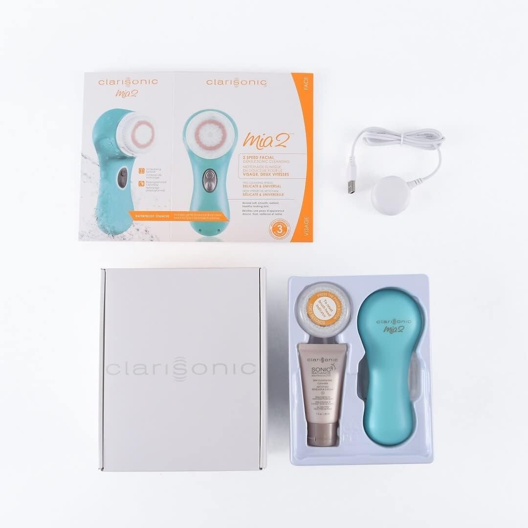 Mia 2 Face Scrubber, Sonic Gentle and Everyday Cleansing System, White
