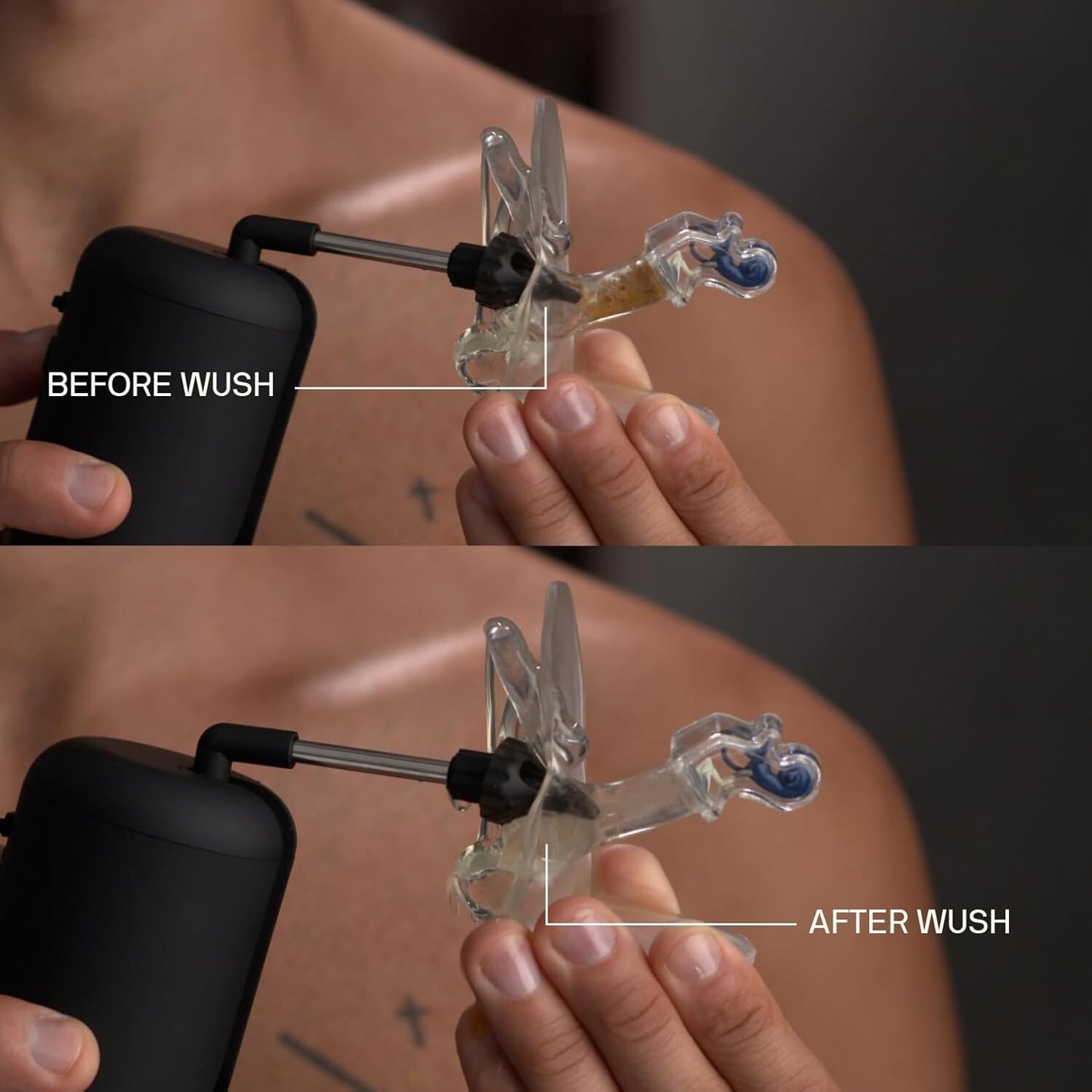 Wush Pro Water Powered Ear Cleaner with 12 Reusable Replacement Tips by Black Wolf - Safe & Effective - Electric Triple Jet Stream with 3 Pressure Settings for Ear Wax Buildup - Ear Wax Removal Kit