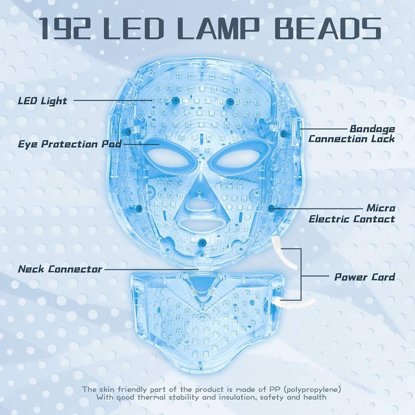 LED FACIAL LIGHT THERAPY Mask-Led Face Mask Light Therapy, 7 Led Light Therapy