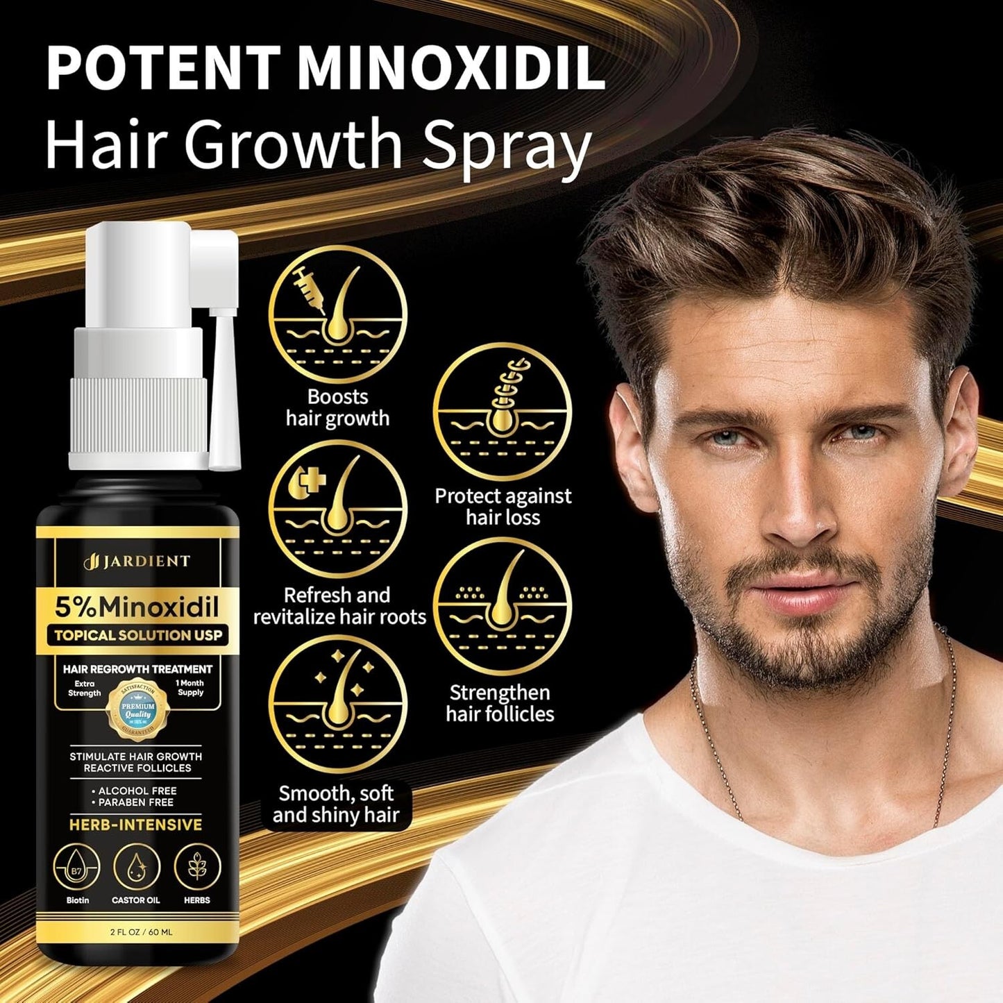 Minoxidil for Women 5 Percent: 5% Minoxidil for Men Beard Growth Spray Infused w