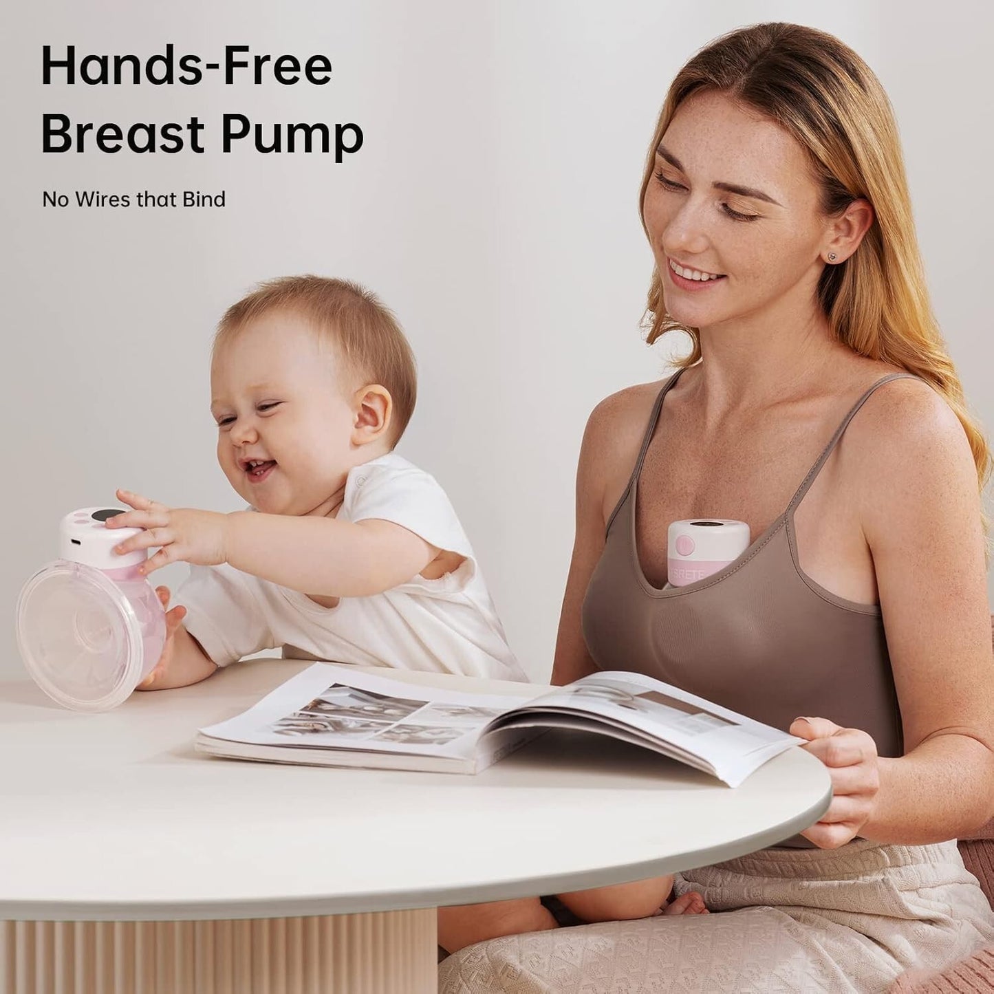 TSRETE Double Wearable Breast Pump, Electric Hands-Free Breast Pumps with 2 Mode