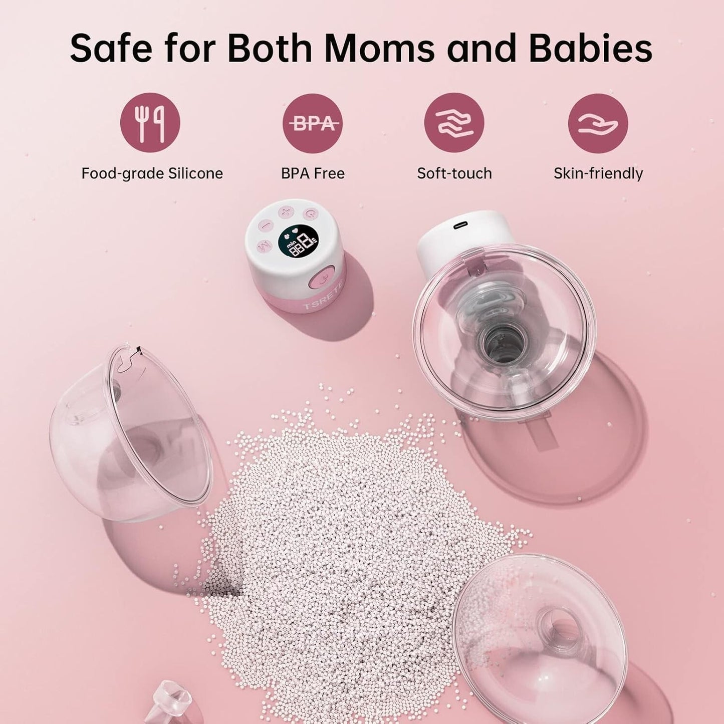 TSRETE Double Wearable Breast Pump, Electric Hands-Free Breast Pumps with 2 Mode