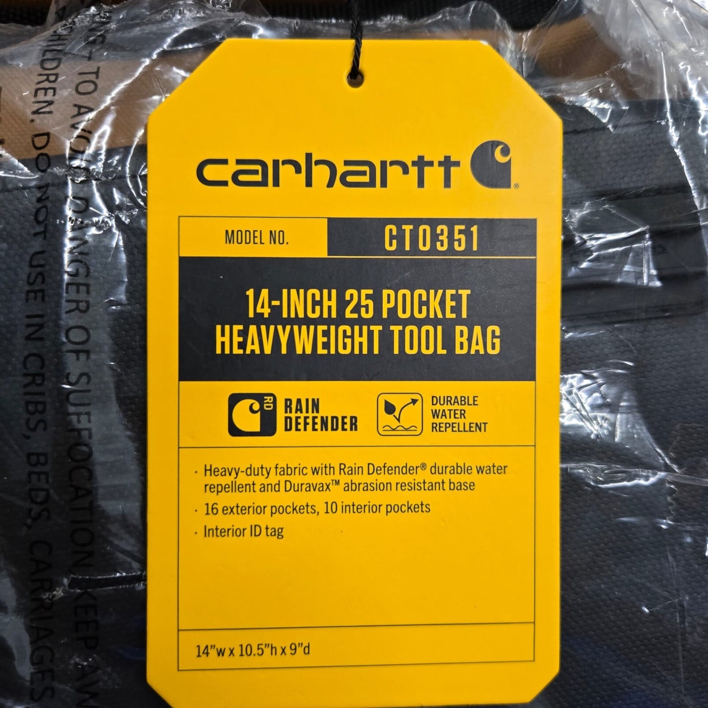 Carhartt Gear B0000351 14-Inch 25 Pocket Heavyweight Tool Bag, Brown