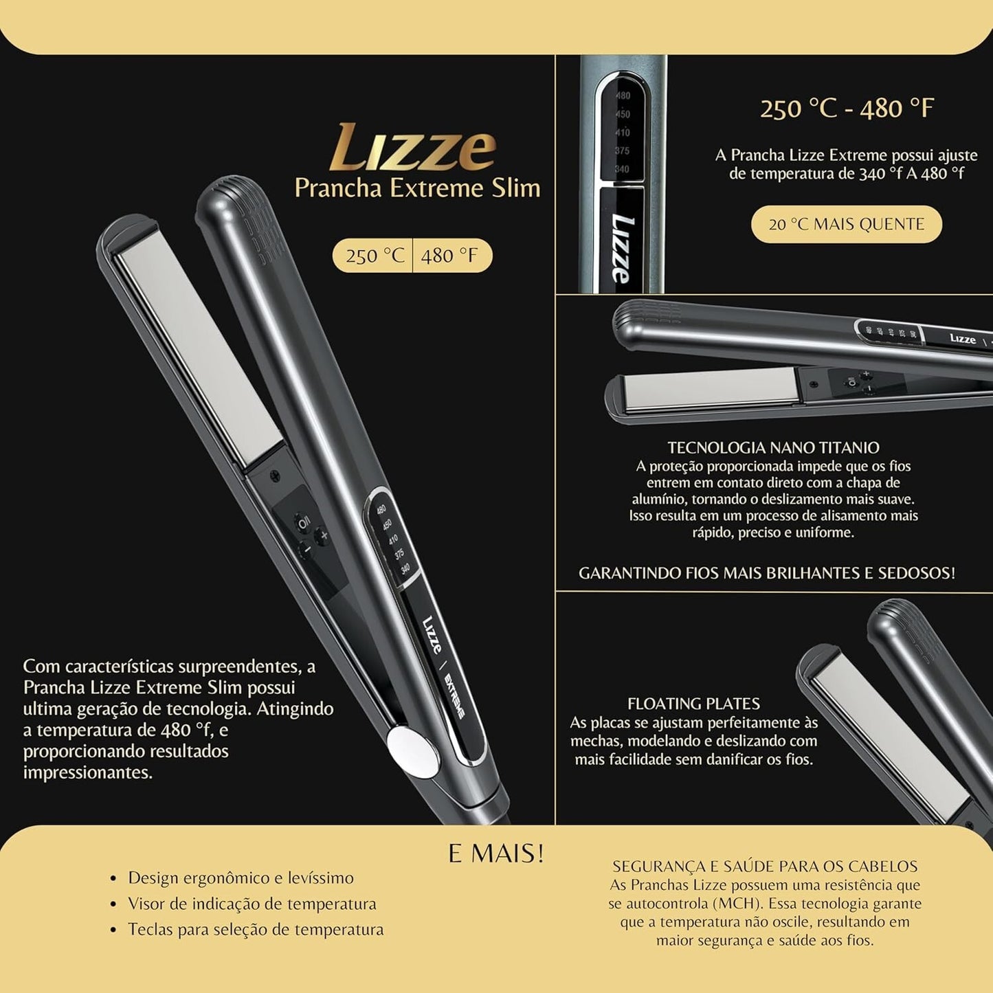 LIZZE EXTREME PROFESSIONAL STRAIGHTENENR 480ºF