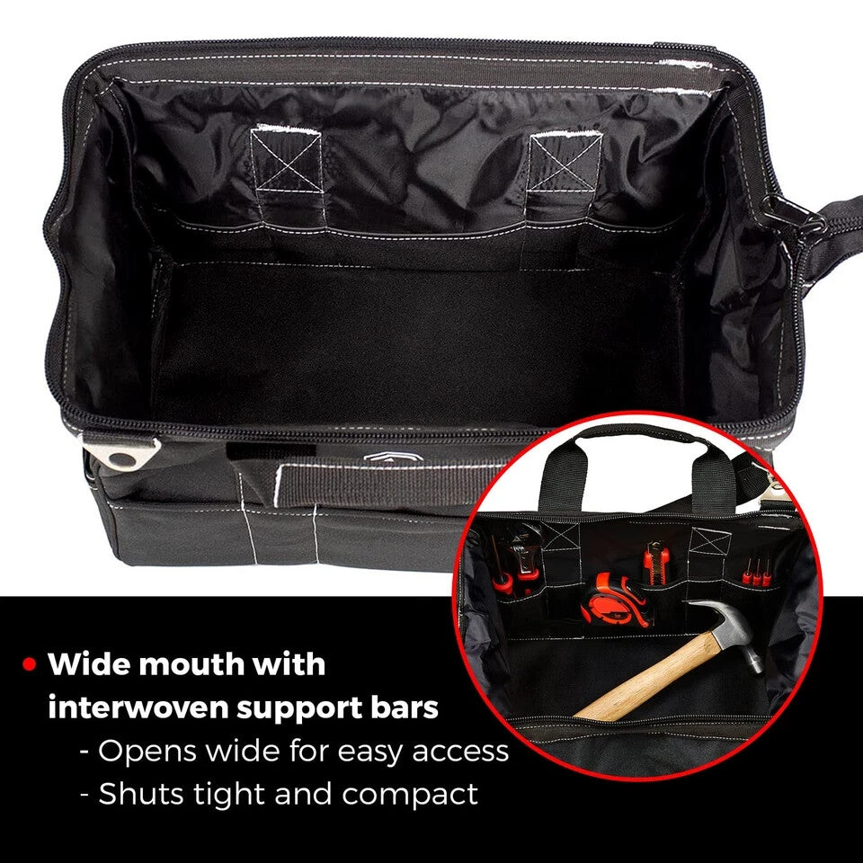 Nut Hugger Heavy-Duty Tool Bag, 12" Multi Tool Tote C...