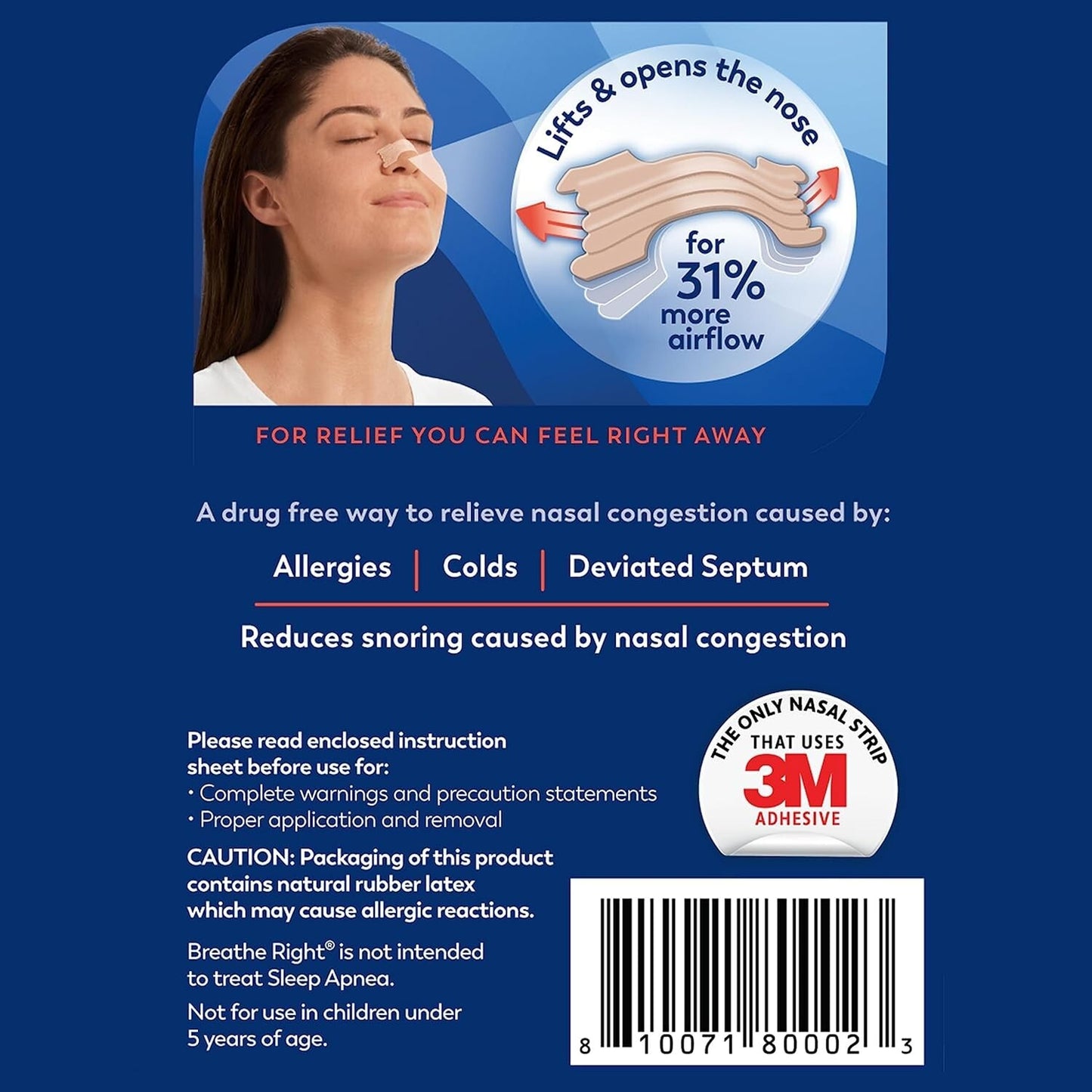 Breathe Right Nasal Strips, Extra Strength, Tan Nasal Strips, Help Stop Snoring,