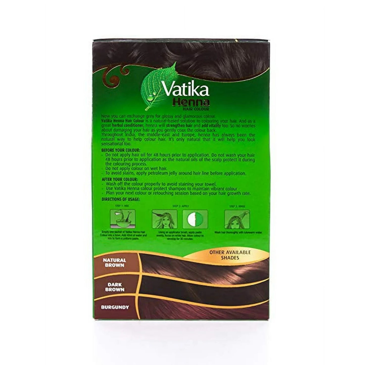 Hair Dye, Vatika Henna Hair Color, Rich Black, 60 g, 2.11 oz, 100% Ammonia Free