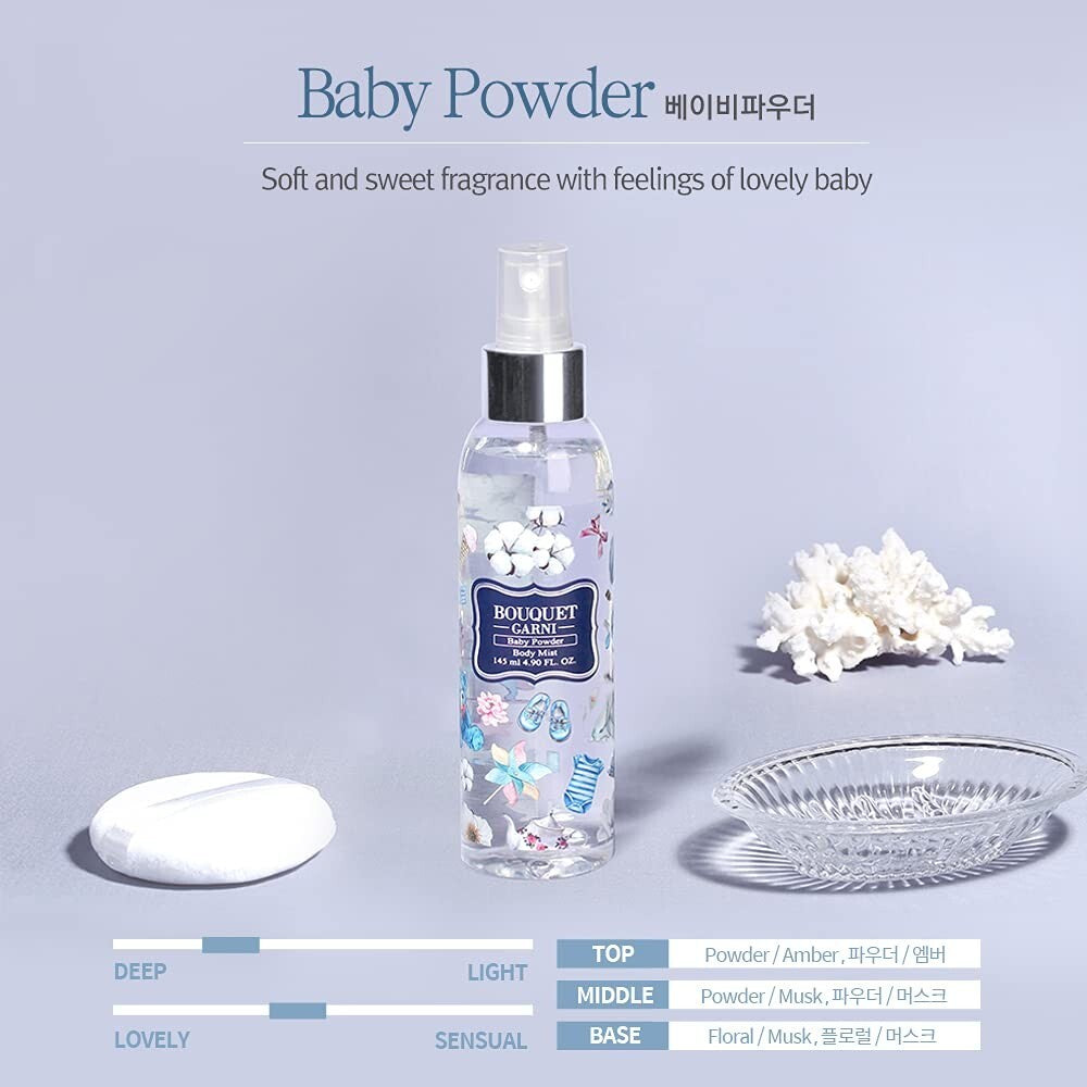 Bouquet Garni Hair & Body Mist Baby Scent Fragrance - Long-lasting Moisture & Fr