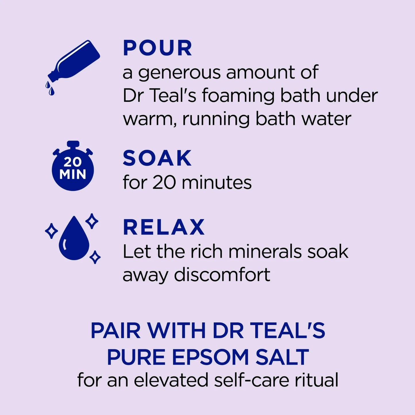 Dr Teal's Foaming Bath with Pure Epsom Salt, Soothe & Sleep w Lavender, 34 fl oz