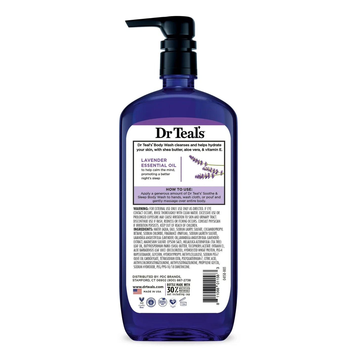 Dr Teal's Body Wash with Pure Epsom Salt, Soothe & Sleep with Lavender, 24 fl oz