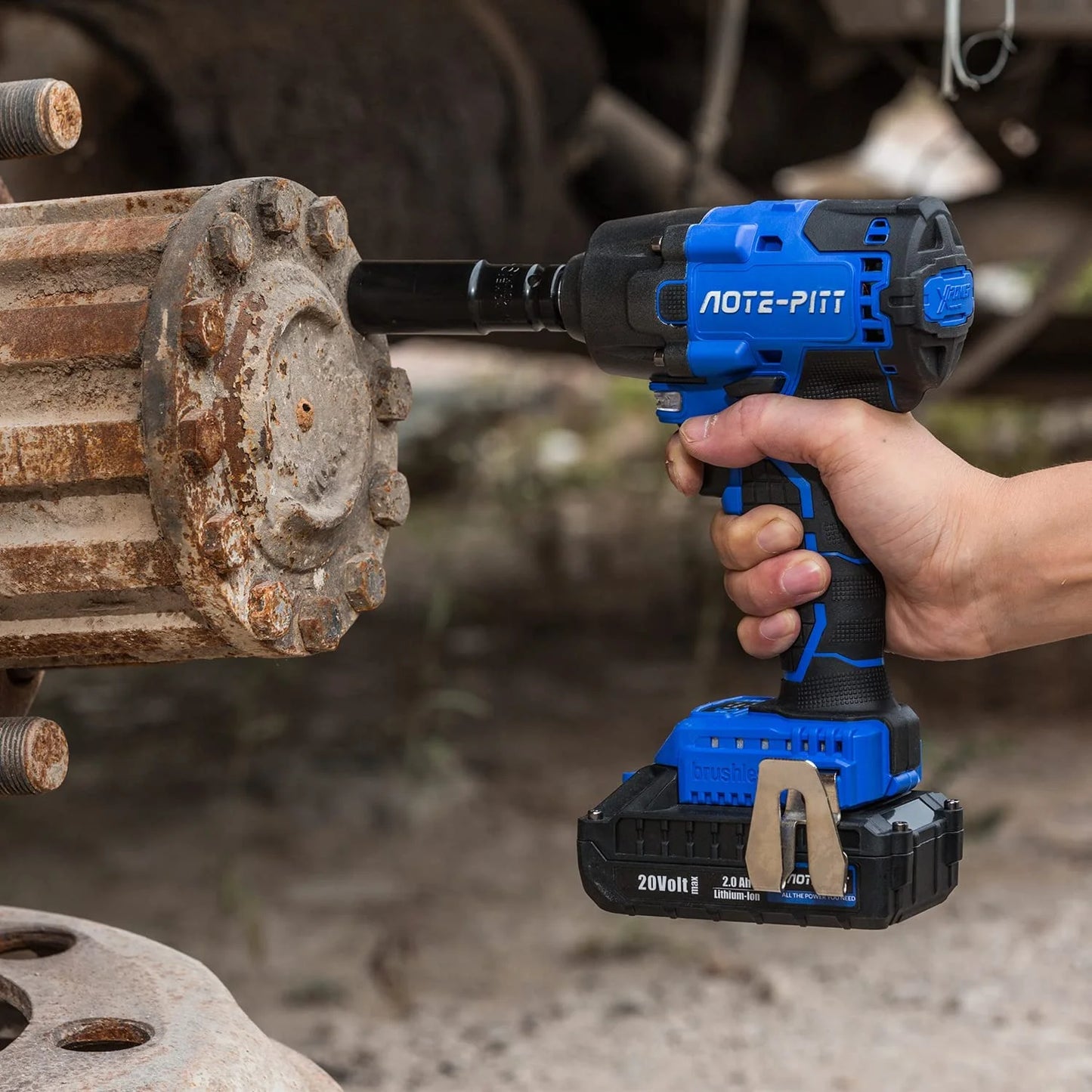 20V 370 Ft-lbs Brushless Impact Wrench Kit, 1/2 Inch Cordless Electric Impact Gun, High Torque 3,400 IPM Impact Driver with 6 Pcs Drive Impact Sockets, including battery, Fast Charger, and Tools Bag