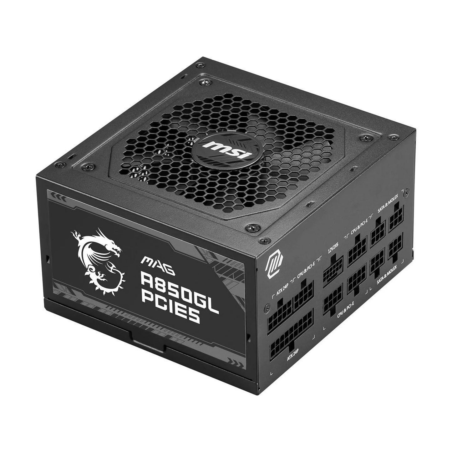 MSI - MAG A850GL PCIE 5.0, 80 GOLD Fully Modular Gaming PSU, 12VHPWR Cable, ATX 3.0 Compatible, 850W Power Supply