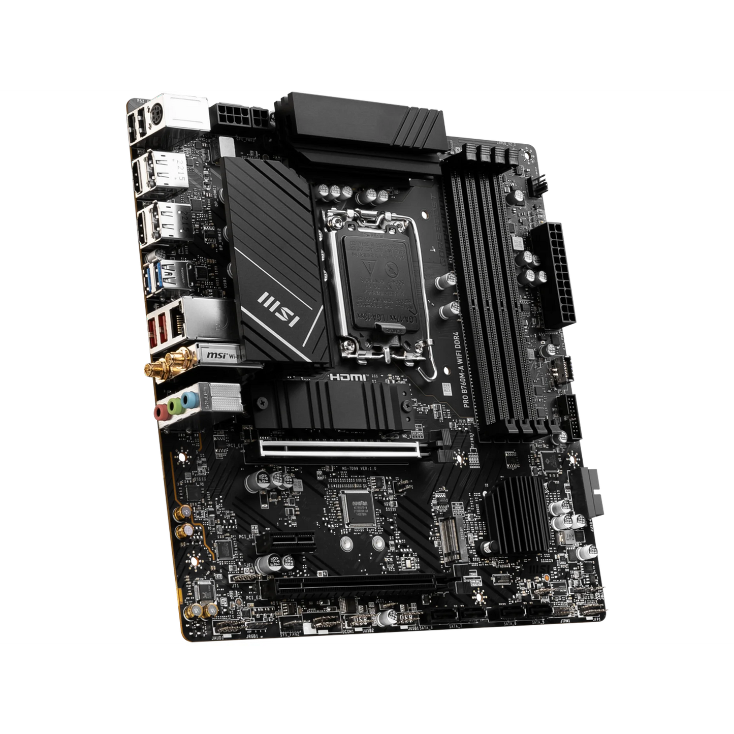MSI PRO B760M-A WIFI DDR4 LGA 1700 (Intel 12th&13th Gen) SATA 6Gb/s Micro ATX Motherboard,WiFi 6,Intel,2.5Gb LAN