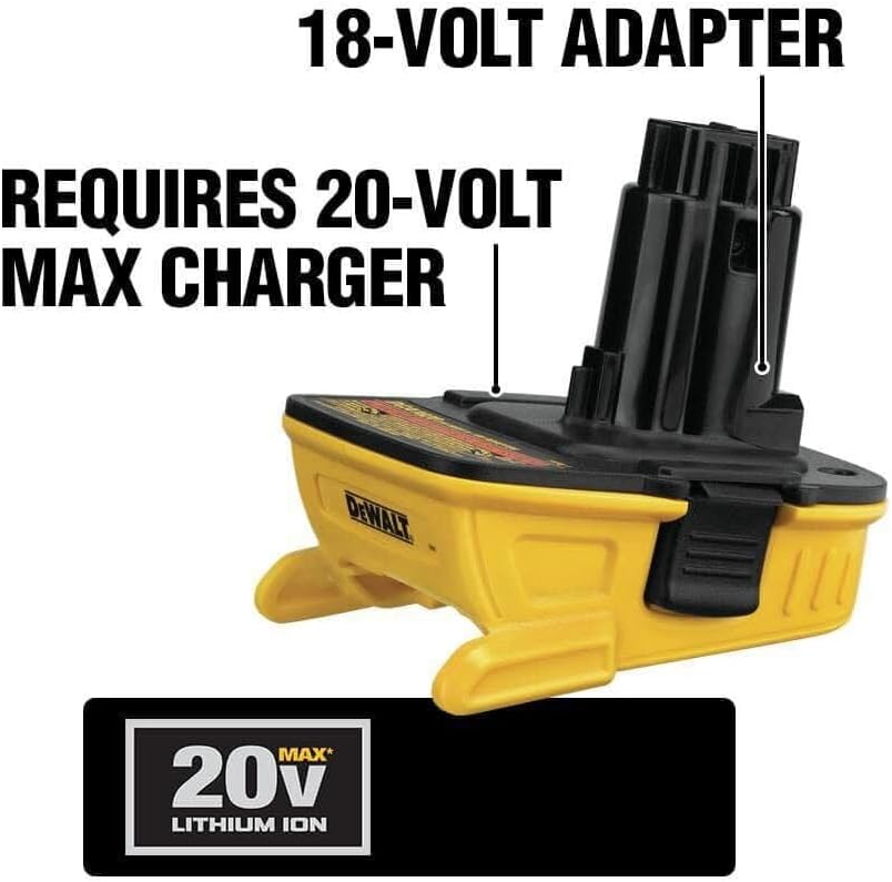 DEWALT Battery Adapter 18V to 20V, For Drills, Sanders and More, Charger Not Included (DCA1820)