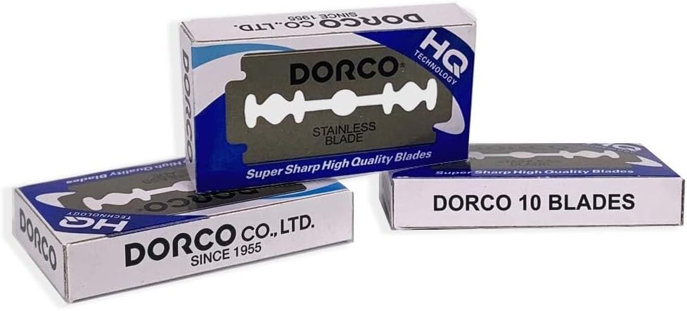 DORCO ST300 Platinum Double Edge Razor Blades | 100 Blades (1 Box)