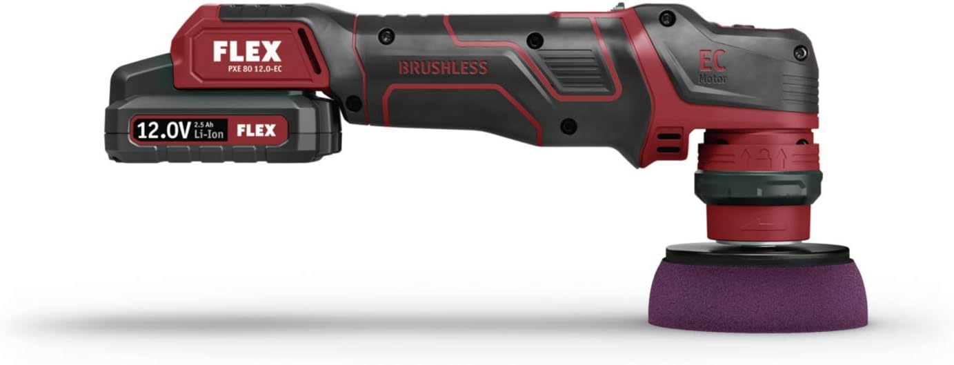 FLEX PXE 80 12.0-EC set USA 12V Cordless Multi-Polisher-Set, Includes Two 2.5Ah Batteries, One Charger & Soft Bag