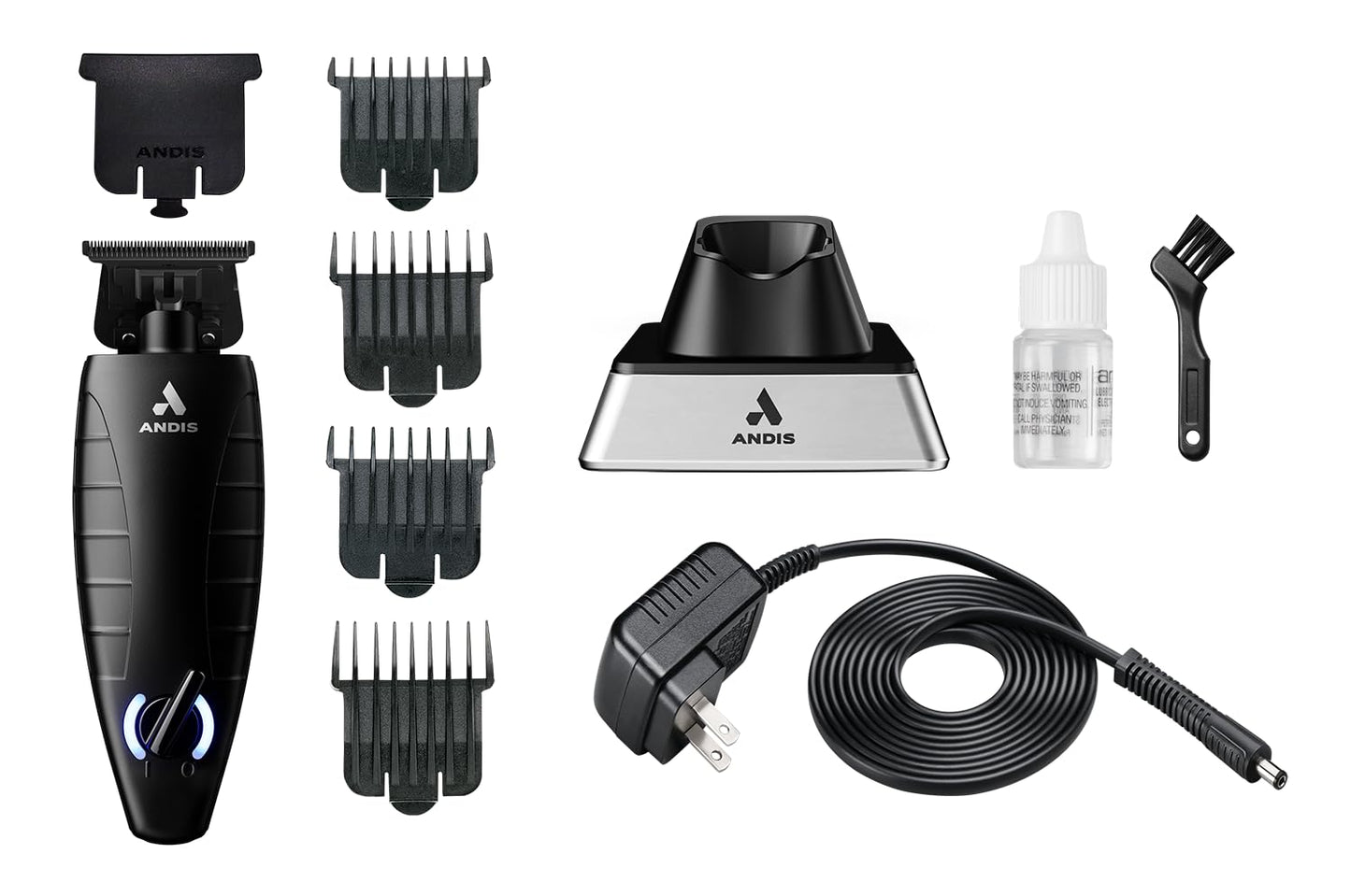 Andis GTX-EXO Black Label Special Edition, Professional Lithium-ion Electric Beard & Hair Trimmer, M-Force Technology, Cordless, Included Charging Stand, Black