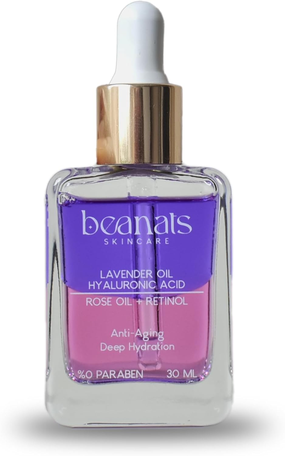 Beanats Hypoallergenic Anti-Aging Serum Hyaluronic Acid + Lavender Oil | Retinol + Rose Oil reduces wrinkles and lines by regeneration of skin cells. COLLAGEN BOOST | VITAMIN A + E |%100 natural oils