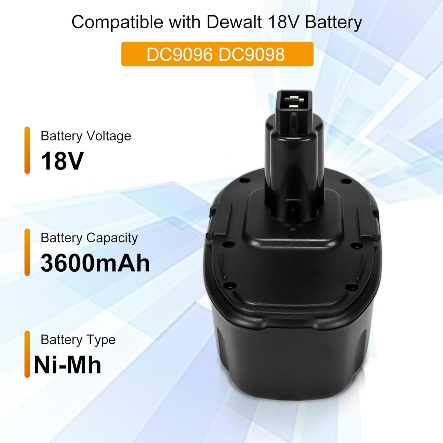 18V For Dewalt 5.5Ah 99Wh DESC15 D9096 DC9096L DC9098 DC9099 Battery Replacement
