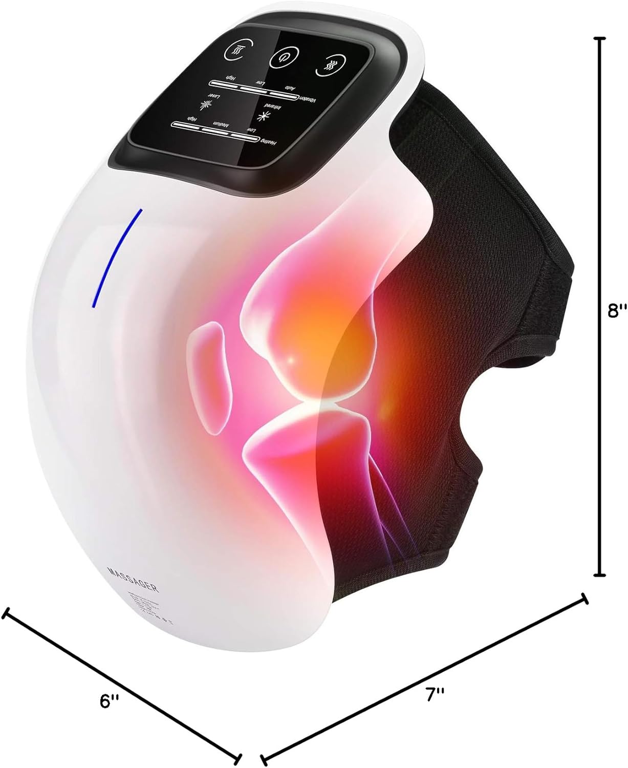 FORTHiQ Knee Massager Smart with Heat, Red Light and Massage Therapy, 3-in-1 Cordless, 2024 Updated Edition, FSA or HSA Eligible