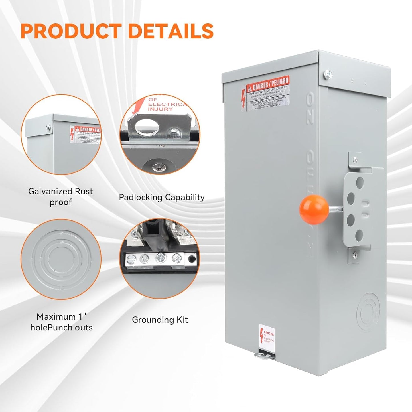 100A Generator Transfer Switch,24000W General-Duty Double-Throw Safety Switch,120/240-Volt Transfer Switches,Stronger Stability Manual Transfer Switches,NEMA 3R Standards for Outdoor and Indoor