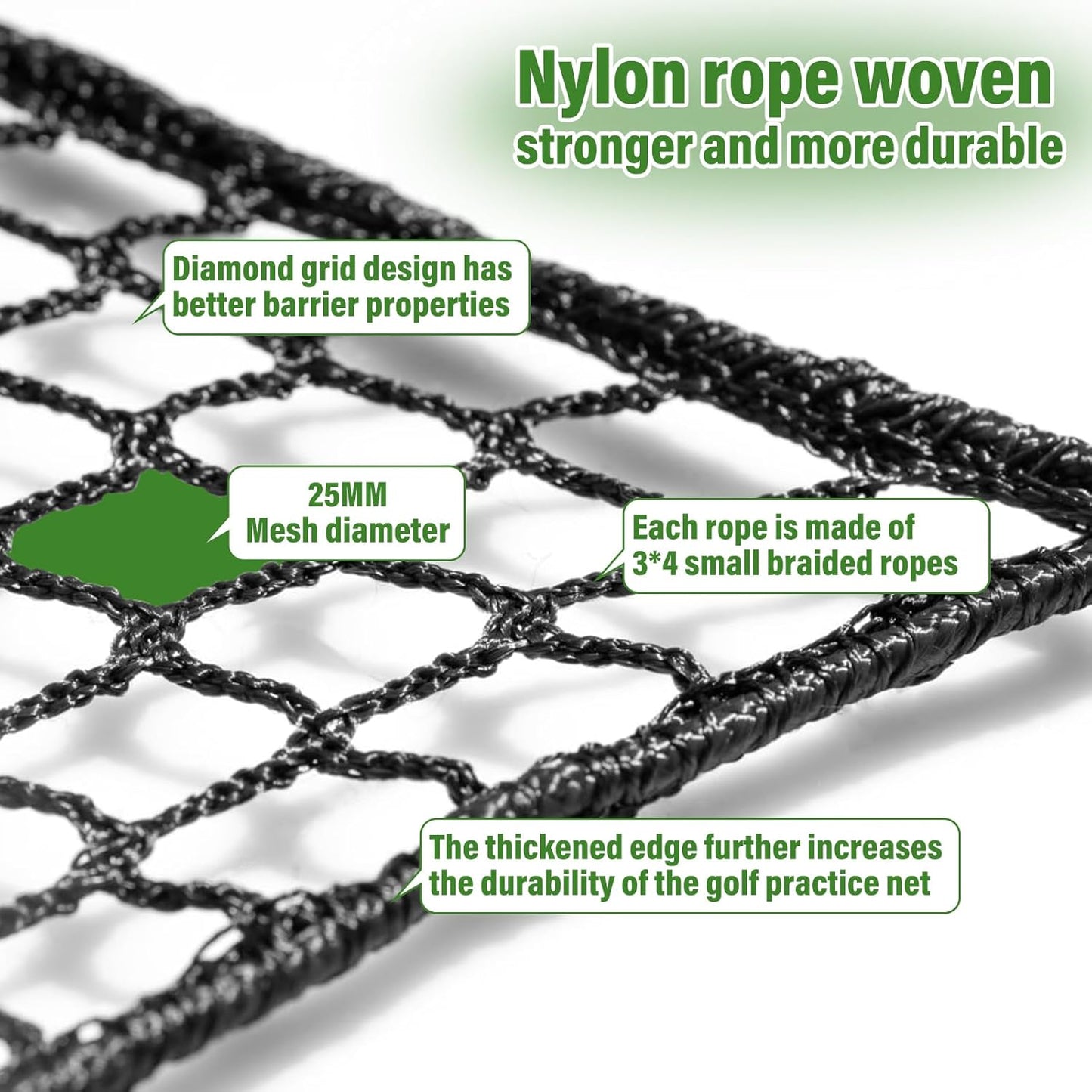 Golf Net,10Ft,15Ft,20Ft,25Ft,30Ft Golf Practice Net,Golf Hitting Net with Mat Perfect for Backyard and Indoor Usage – Multi-Functional Sports Netting