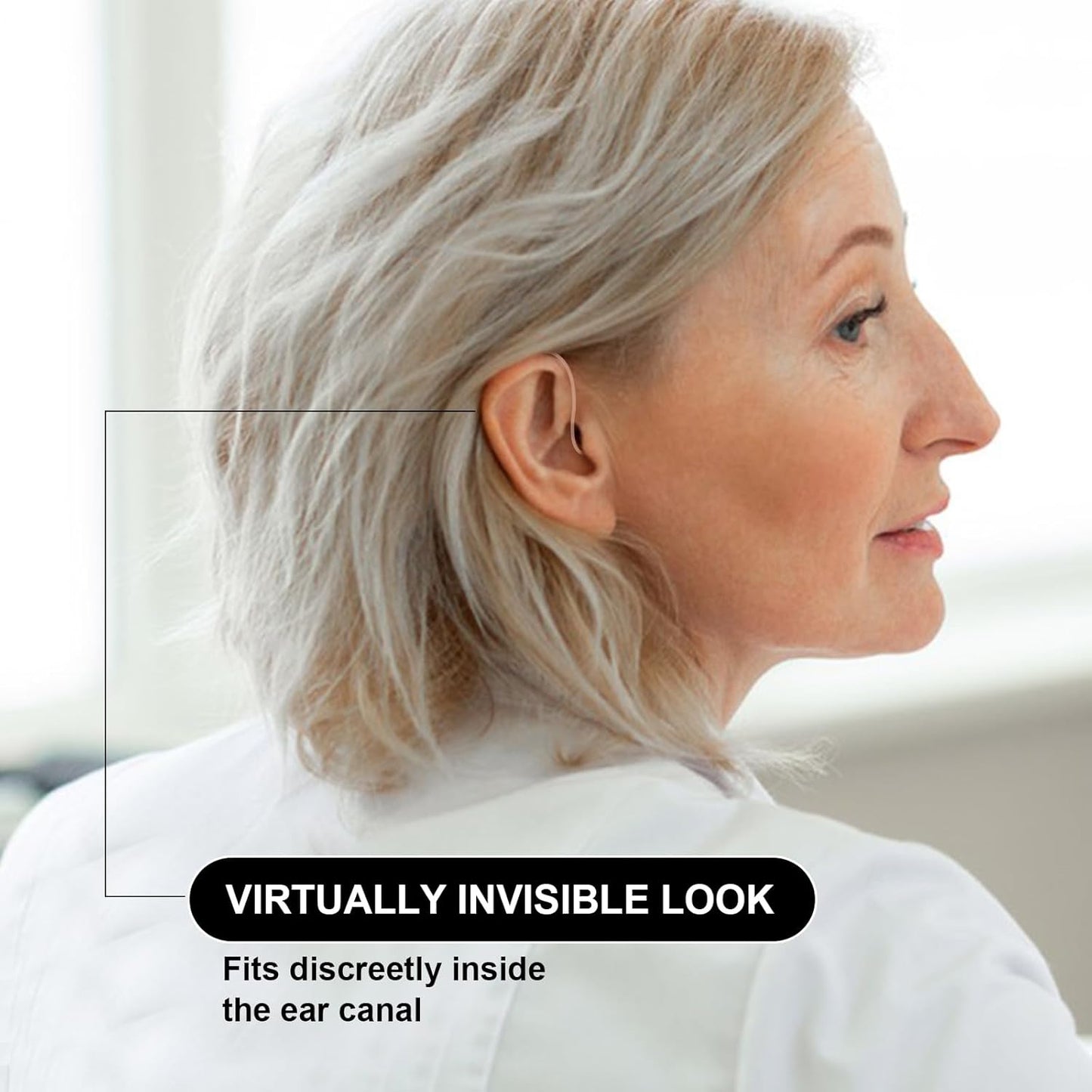 OTC Hearing Aids,Wireless Rechargeable Hearing Aids for Seniors,Hearing Amplifiers for The Hearing Loss With Noise Cancellation,Premium Comfort Design and Nearly Invisible,Simple To Operate