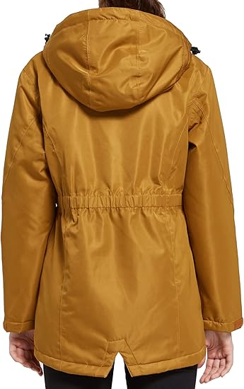 Women's Waterproof & Windproof Ski Hooded Jacket Winter Fleece Parka Rain Coats for Hiking Size XL