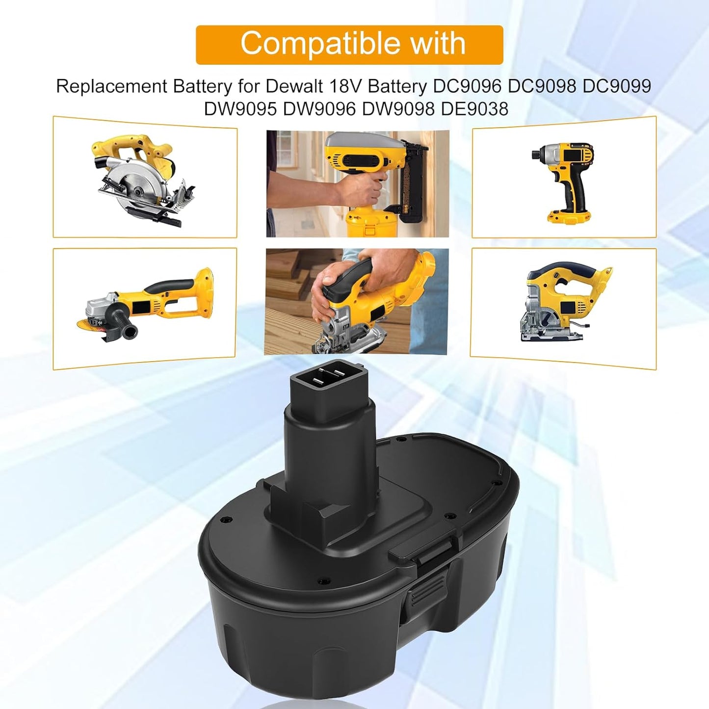 18V For Dewalt 5.5Ah 99Wh DESC15 D9096 DC9096L DC9098 DC9099 Battery Replacement