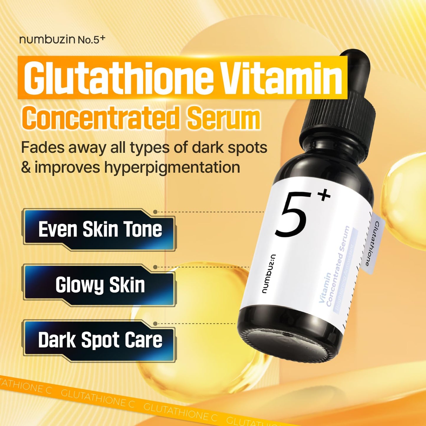 numbuzin No.5 Serum | Tranexamic Acid 4%, Niacinamide 5%, Glutathione, Vitamin C | Vitamin Concentrated Serum | Hyperpigmentation| Suitable for Sensitive Skin, Korean Skincare | 1.01 fl. oz.