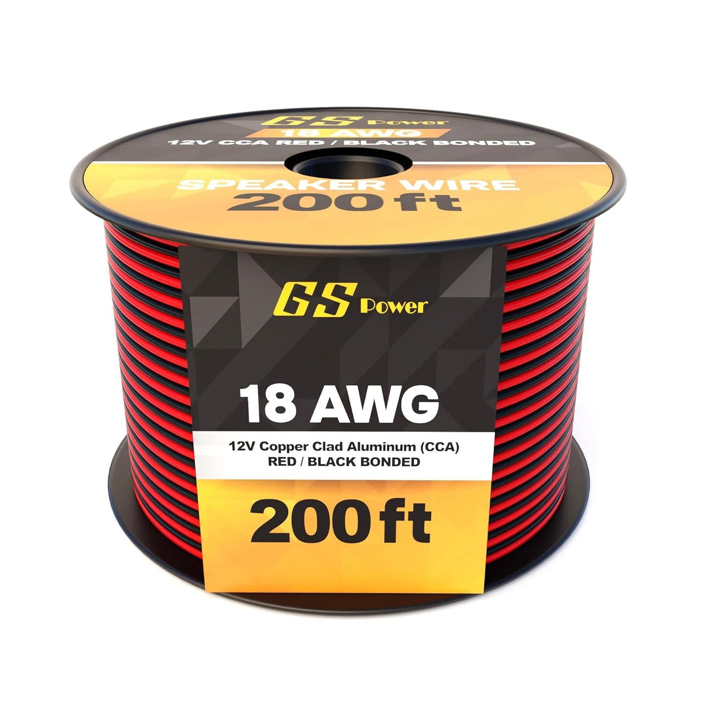 GS Power 18 Gauge 200’ Red /200' Black (400 feet Total) Bonded Zip Cord Speaker Cable for Model Train Car Audio Radio Amplifier Remote 12V Automotive Trailer Harness LED Light Wiring