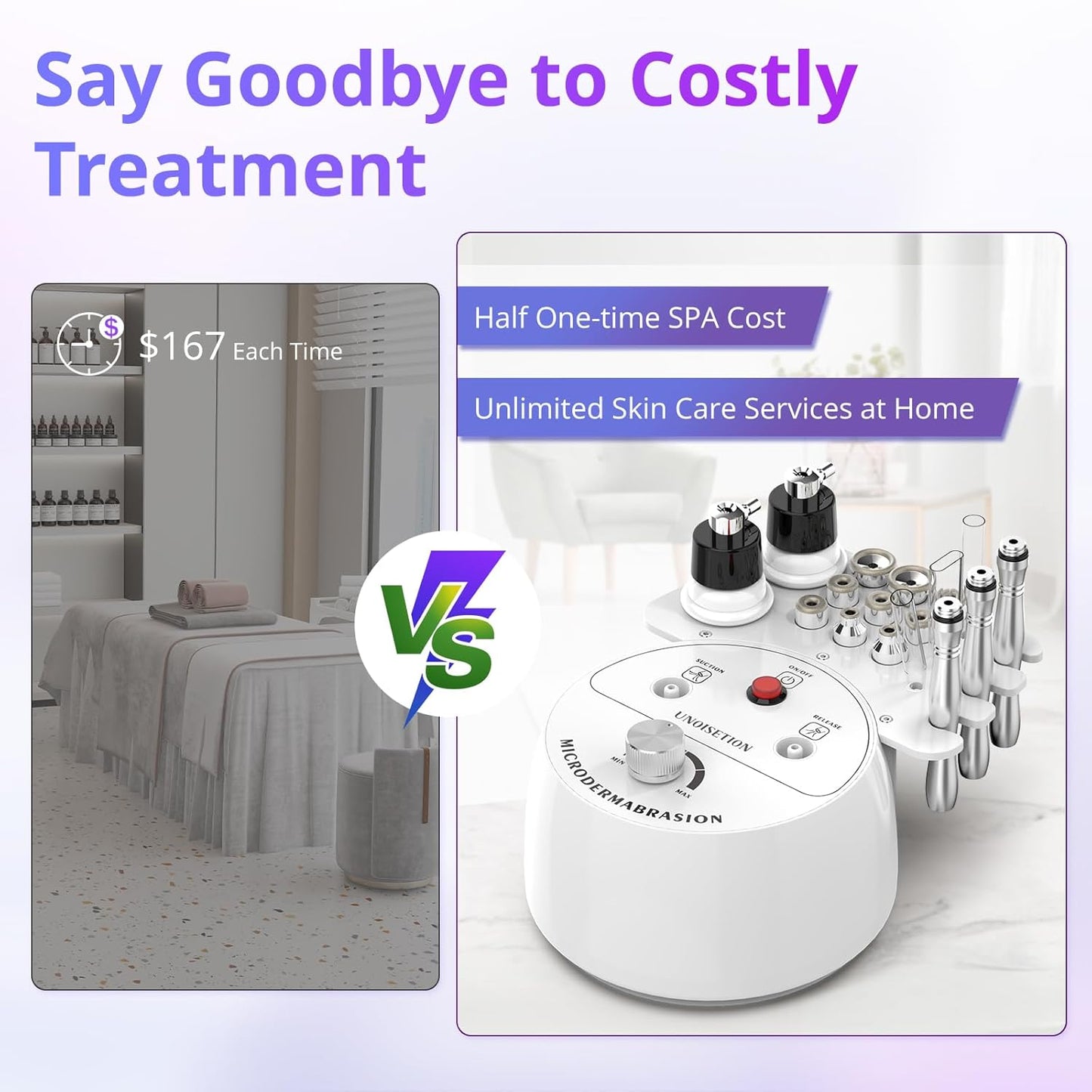 Diamond Microdermabrasion Machine Professional, 3 in 1 Dermabrasion Facial Peeling Skin Care Device for Salon Personal Home Use