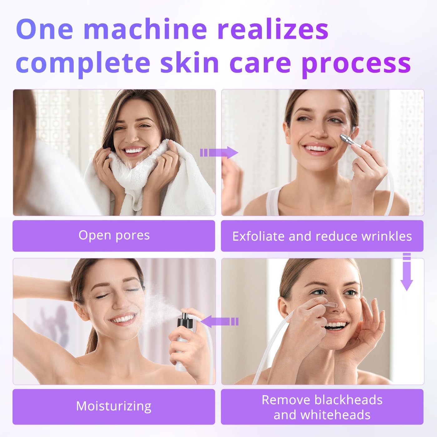 Diamond Microdermabrasion Machine Professional, 3 in 1 Dermabrasion Facial Peeling Skin Care Device for Salon Personal Home Use