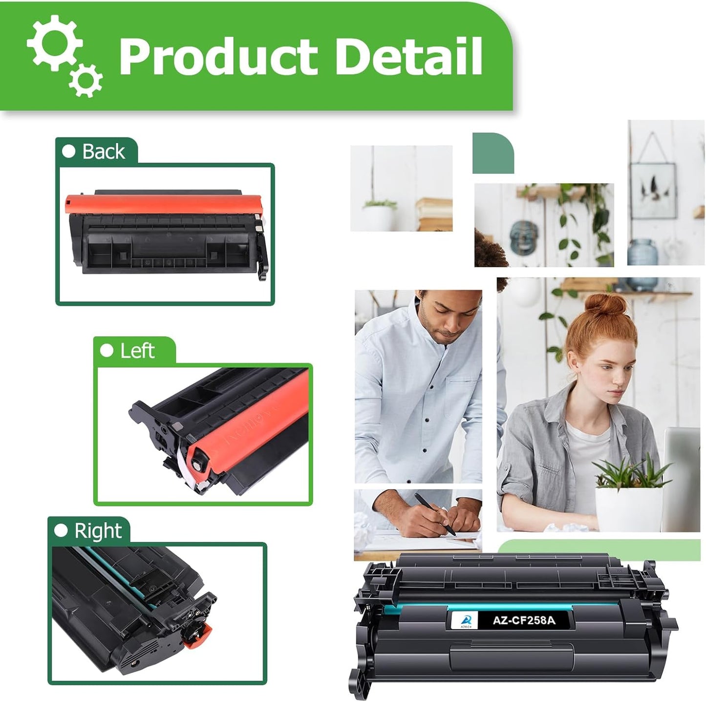 Toner Cartridge Replacement for HP 58A CF258A, Black, 2 Pack