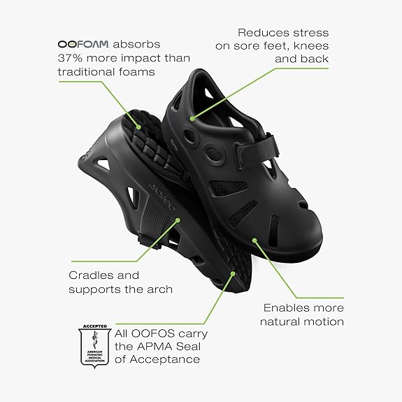 OOFOS OOcandoo Recovery Sandal, Black - Women’s Size 15, Men’s Size 13