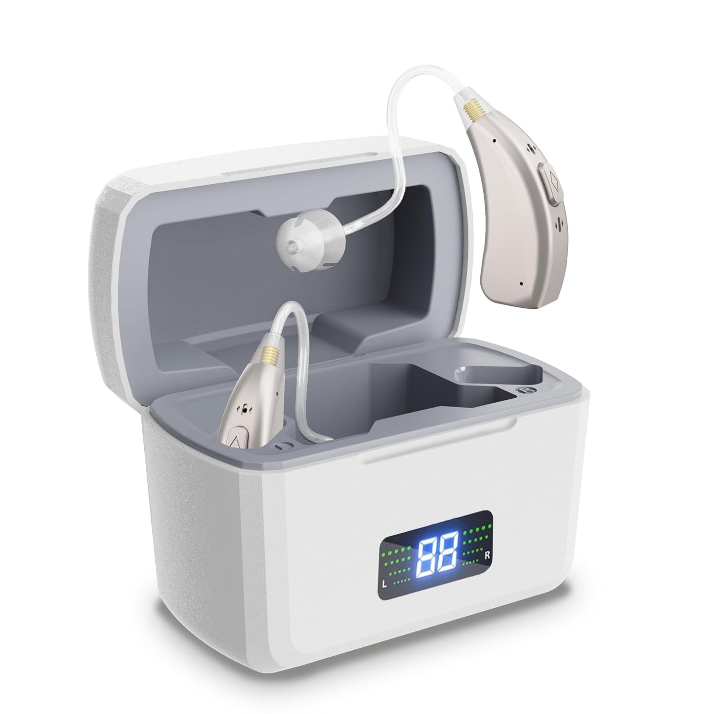 OTC Hearing Aids,Wireless Rechargeable Hearing Aids for Seniors,Hearing Amplifiers for The Hearing Loss With Noise Cancellation,Premium Comfort Design and Nearly Invisible,Simple To Operate
