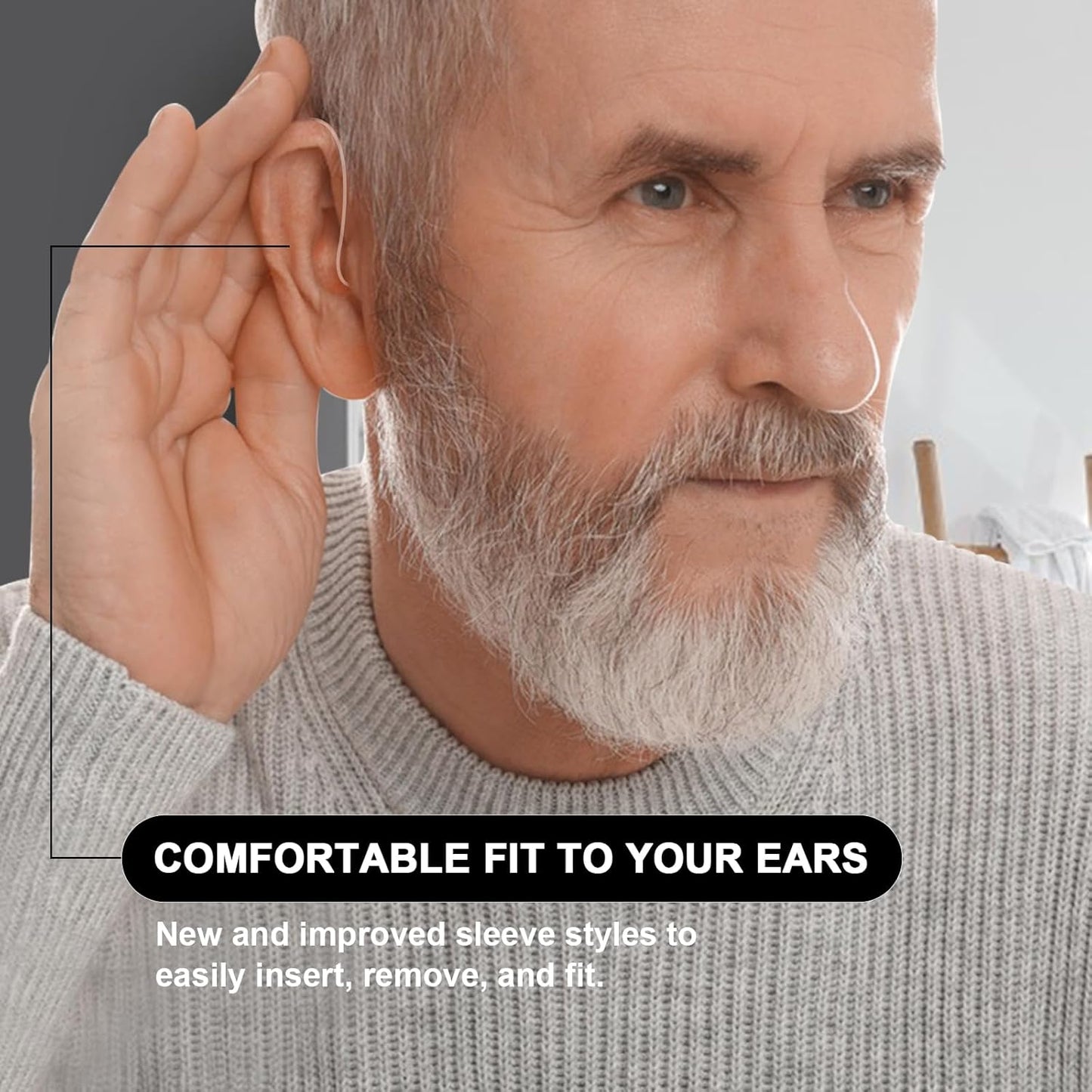 OTC Hearing Aids,Wireless Rechargeable Hearing Aids for Seniors,Hearing Amplifiers for The Hearing Loss With Noise Cancellation,Premium Comfort Design and Nearly Invisible,Simple To Operate
